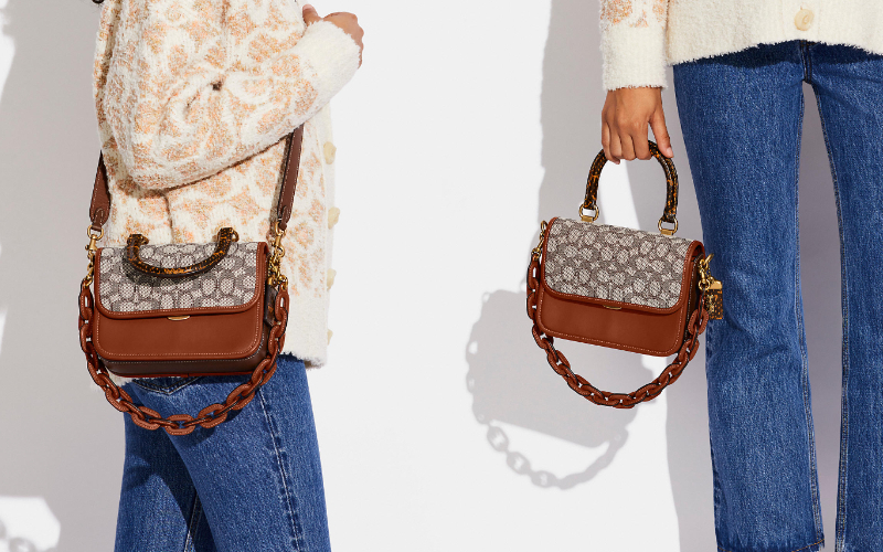 ROGUE TOP HANDLE IN SIGNATURE JACQUARD WITH SNAKESKIN DETAIL $6,950